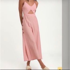 Lulu’s Pink Tie-Back Cutout  Jumpsuit
Worn once like new